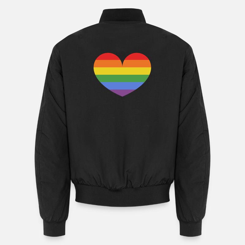 Rainbow heart - Unisex Bomber Jacket - black
