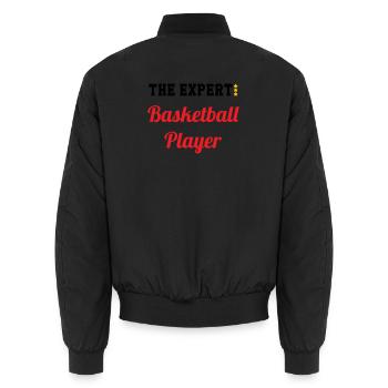 Der Basketball-Experte - Unisex Bomberjacke - Schwarz - Hinten - AI Model Male 185 light (185cm)