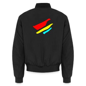 Stripes - Flag Pattern VECTOR - Unisex Bomber Jacket - black - Back - AI Model Male 185 light (185cm)