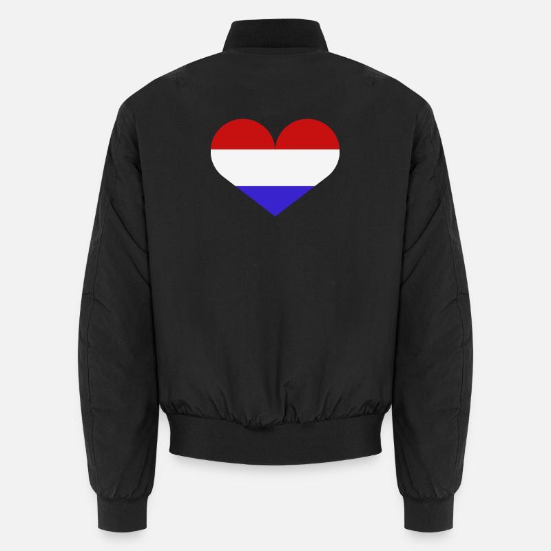 Drapeau du cœur des Pays-Bas - Bomber unisexe - noir