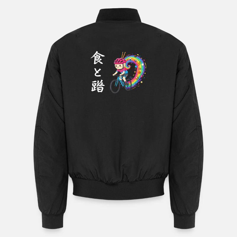 Rainbow Ride: Foodie Trail Cyclist Unisex Bomber Jacket