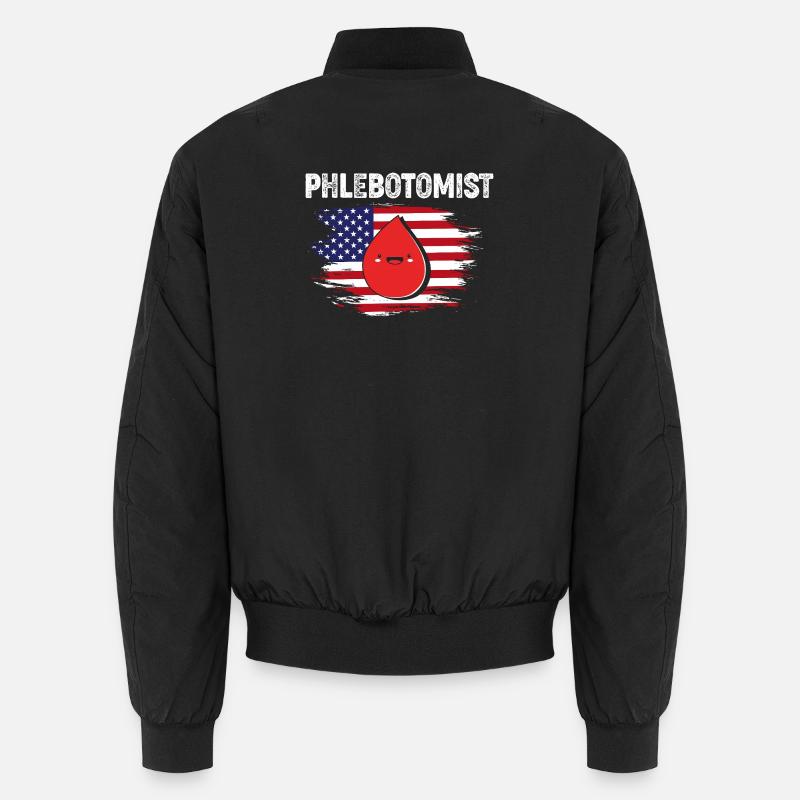 Nurse Caregiver Blood Sampling Phlebotomist - Unisex Bomber Jacket - black