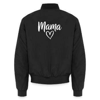 Mama Heart Script Logo - Bomber unisexe - noir - Dos - AI Model Male 185 light (185cm)