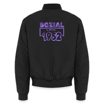 Sozial 1952 - Unisex Bomberjacke - Schwarz - Hinten - AI Model Male 185 light (185cm)