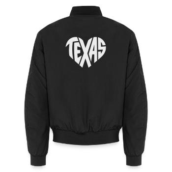 Typographie du cœur du Texas - Bomber unisexe - noir - Dos - AI Model Male 185 light (185cm)