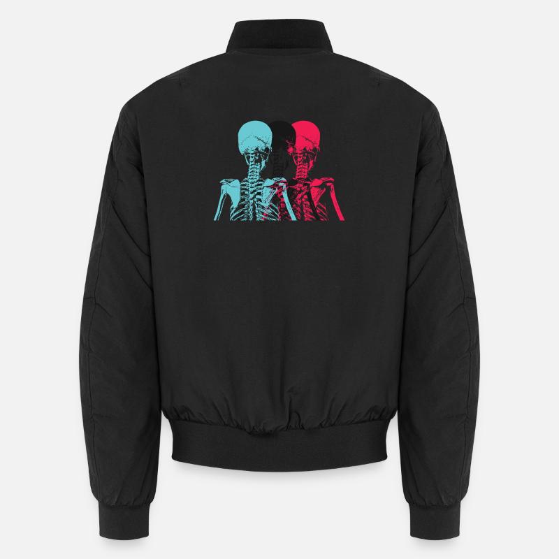 Pop Art Skeleton Neon Retro Design Unisex Bomberjacke