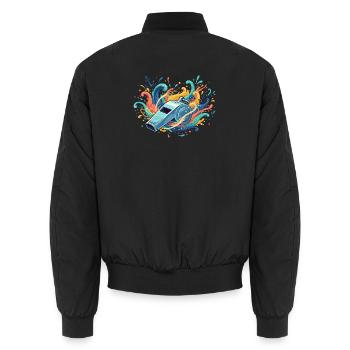 Maritime pipe in a splash of colour - Unisex Bomber Jacket - black - Back - AI Model Male 185 light (185cm)