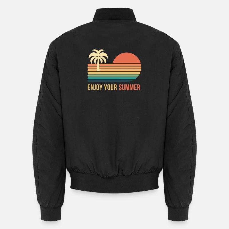 Coucher de soleil rétro palmier Bomber unisexe