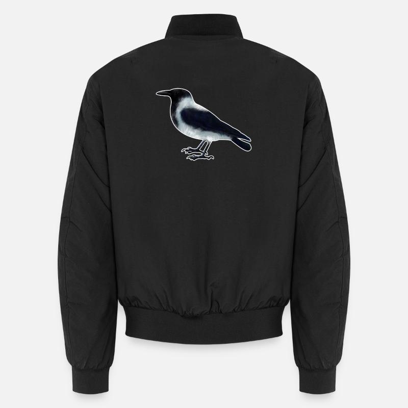 Hooded Crow.1 - Unisex Bomber Jacket - black