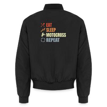 Motocross Routine - Unisex Bomberjacke - Schwarz - Hinten - AI Model Male 185 light (185cm)