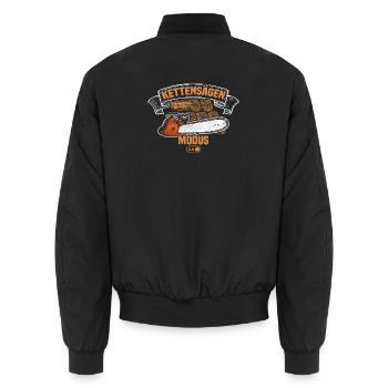 Kettensägen Holz machen Holzfäller Forstwirt - Unisex Bomberjacke - Schwarz - Hinten - AI Model Male 185 light (185cm)