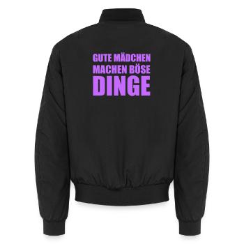 Gute Mädchen Machen Böse Dinge - Unisex Bomberjacke - Schwarz - Hinten - AI Model Male 185 light (185cm)