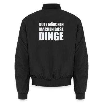 Gute Mädchen Machen Böse Dinge - Unisex Bomberjacke - Schwarz - Hinten - AI Model Male 185 light (185cm)