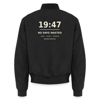 No Days – Sport & Training Motivation - Unisex Bomberjacke - Schwarz - Hinten - AI Model Male 185 light (185cm)