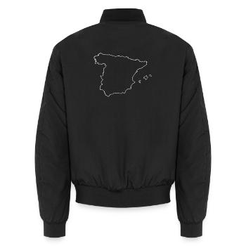 Spanien Linienkarte Design - Unisex Bomberjacke - Schwarz - Hinten - AI Model Male 185 light (185cm)