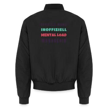 Offiziell Mama inoffiziell Mental Load - Unisex Bomberjacke - Schwarz - Hinten - AI Model Male 185 light (185cm)