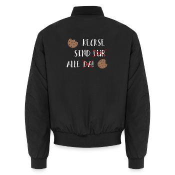 Kekse sind alle - Lustiger Plätzchen Spruch - Unisex Bomberjacke - Schwarz - Hinten - AI Model Male 185 light (185cm)
