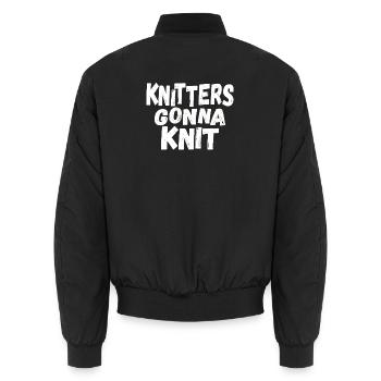 Stricken Strickerin Stricker Knitters gonna knit - Unisex Bomberjacke - Schwarz - Hinten - AI Model Male 185 light (185cm)