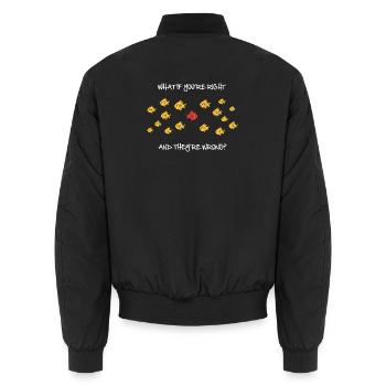 What if you're right? - Unisex Bomber Jacket - black - Back - AI Model Male 185 light (185cm)