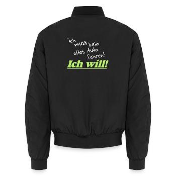 Auto Tuning Schrauber Kult Shirt, Altes Auto (25) - Unisex Bomberjacke - Schwarz - Hinten - AI Model Male 185 light (185cm)