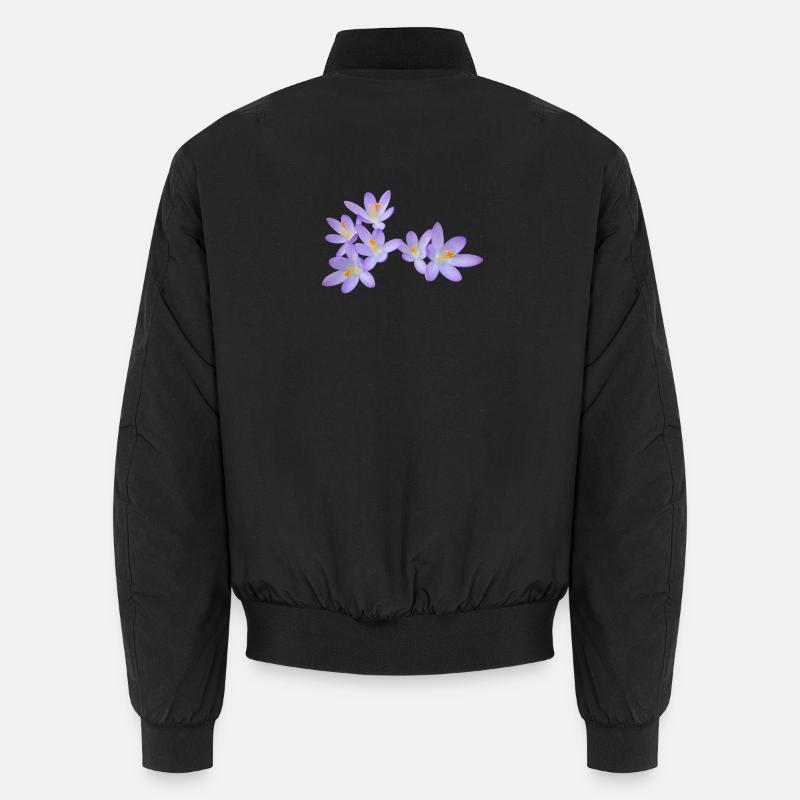 Purple spring flowers (crocus) Unisex Bomber Jacket