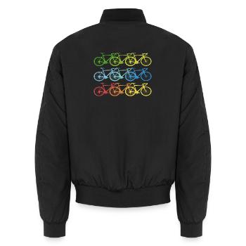fahrrad t-shirt sport bike summer Frühling - Unisex Bomberjacke - Schwarz - Hinten - AI Model Male 185 light (185cm)