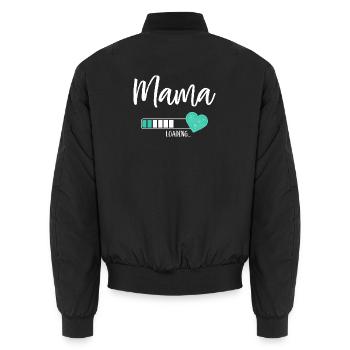 Mama Loading Herz Baby Junge Werdende Mama - Unisex Bomberjacke - Schwarz - Hinten - AI Model Male 185 light (185cm)