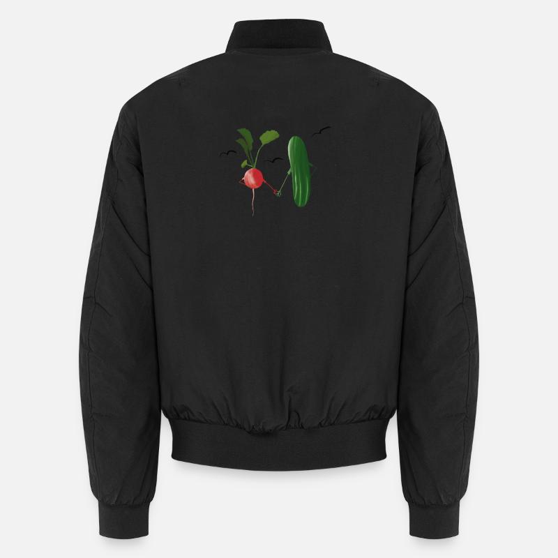 Vegetable friendship illustration - Unisex Bomber Jacket - black