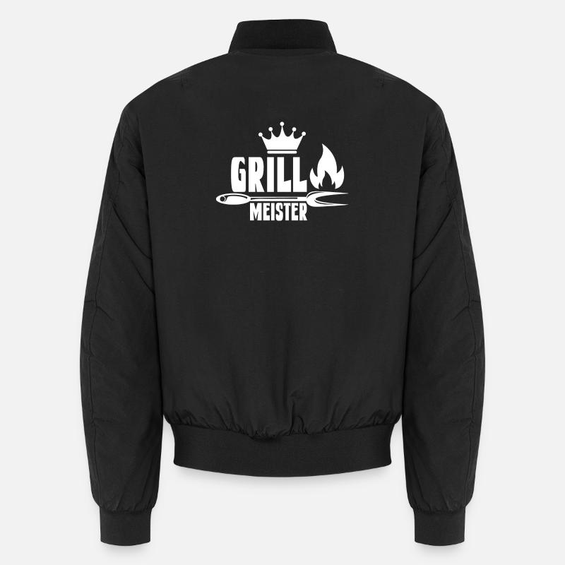 Feuriger Grillmeister mit Krone Unisex Bomberjacke