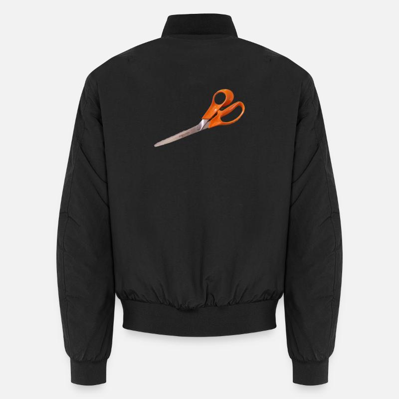 Orange Schere - Unisex Bomberjacke - Schwarz