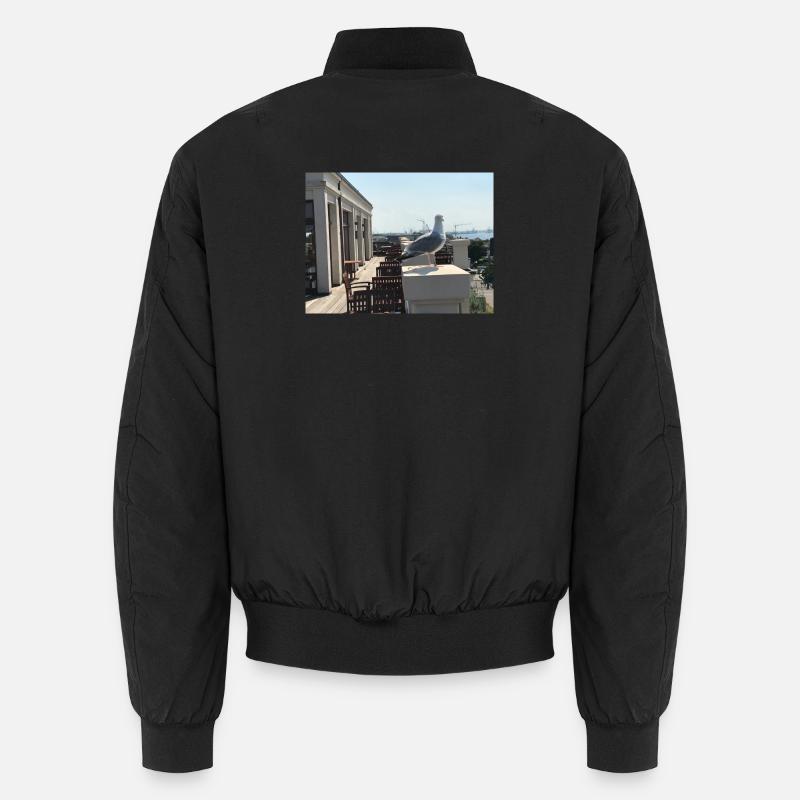 Möwenblick am Hafen Dachterrasse Unisex Bomberjacke