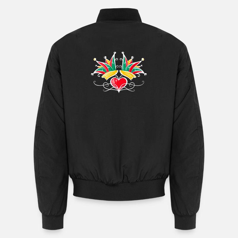 Tatouage de cœur de carnaval Fool’s Cap Bomber unisexe
