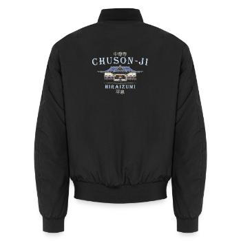 Japan Chuson-ji, Buddhist temple, Hiraizumi - Unisex Bomber Jacket - black - Back - AI Model Male 185 light (185cm)