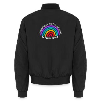 Lgbt. So zu tun, als wäre man heterosexuell, ist. - Unisex Bomberjacke - Schwarz - Hinten - AI Model Male 185 light (185cm)