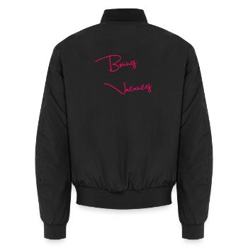 MAÎTRESSE. MERCI. MERCI MAÎTRESSE. CADEAU - Bomber unisexe - noir - Dos - AI Model Male 185 light (185cm)