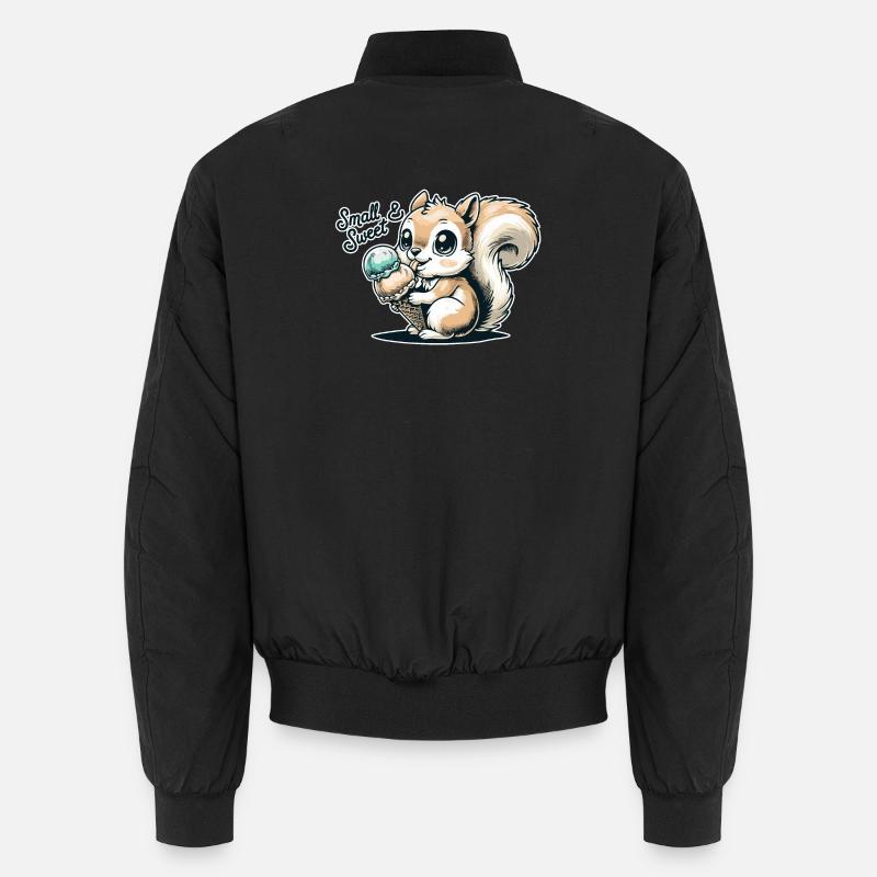 Cute cartoon squirrel with ice cream Unisex Bomber Jacket