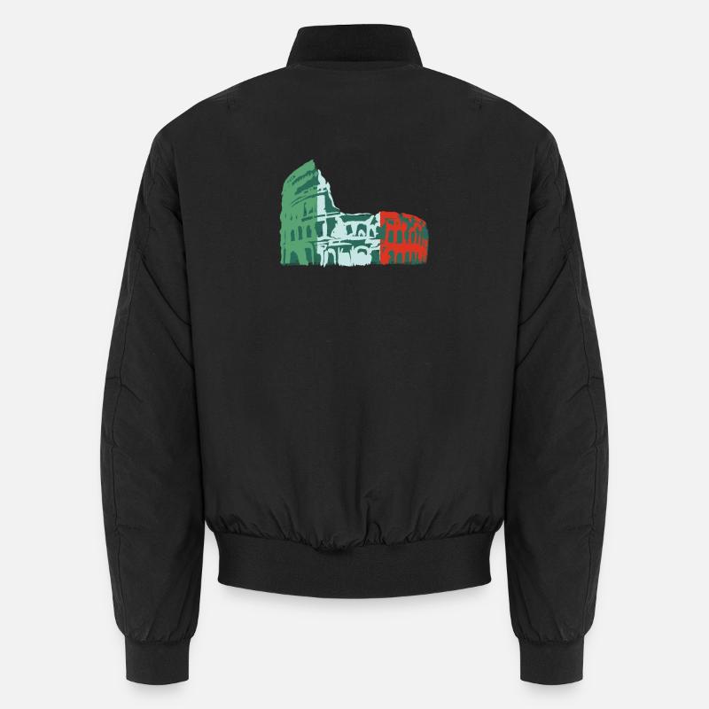 🍝 Italie Colisée Vert Rouge Blanc Drapeau Bomber unisexe