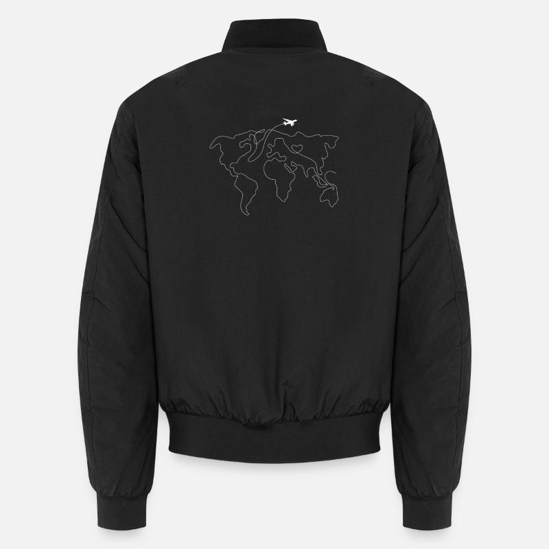 World Line Map Heart Flight Unisex Bomber Jacket