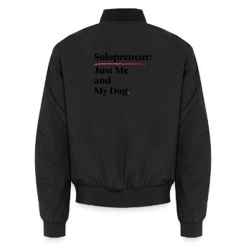 Solopreneur: Nur ich und mein Hund [Schwarz] - Unisex Bomberjacke - Schwarz - Hinten - AI Model Male 185 light (185cm)