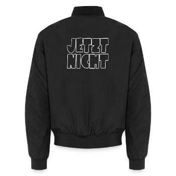 NOT NOW - Unisex Bomber Jacket - black - Back - AI Model Male 185 light (185cm)