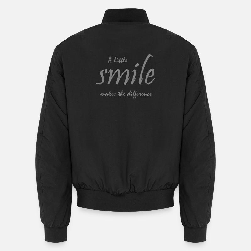 A little smile makes all the difference Unisex Bomber Jacket