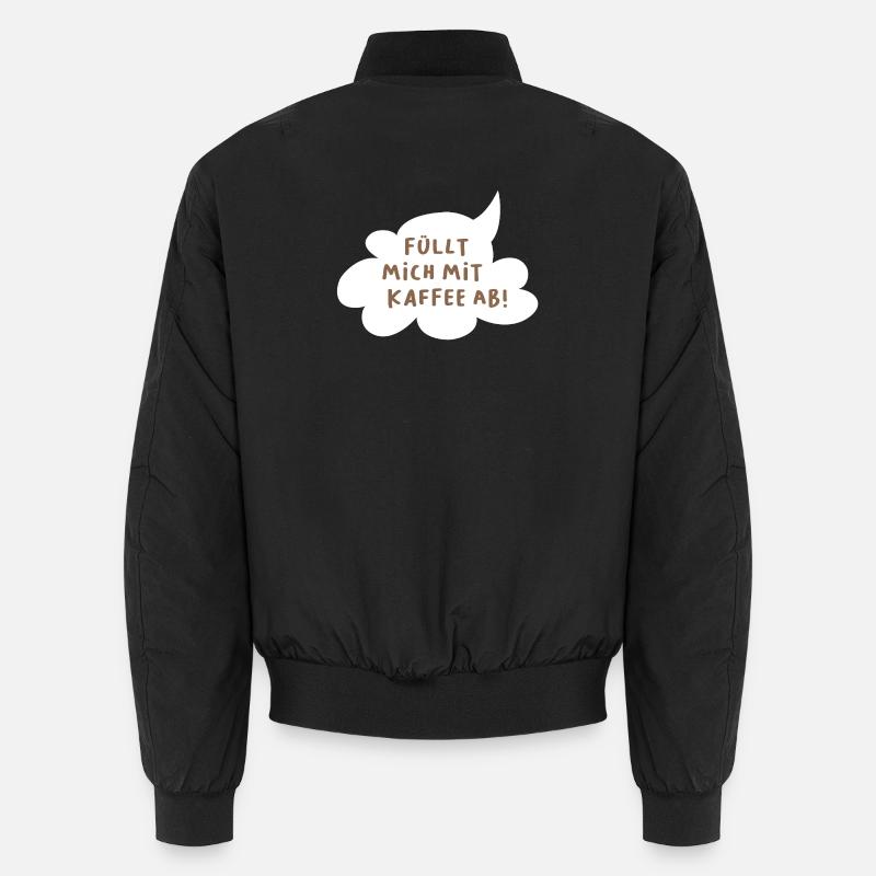 Coffee Cloud Speech Bubble Office Humor Cool Sayings Unisex Bomber Jacket