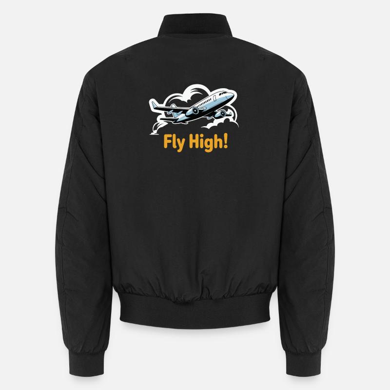 Jet in Sky Illustration Fliege hoch Unisex Bomberjacke