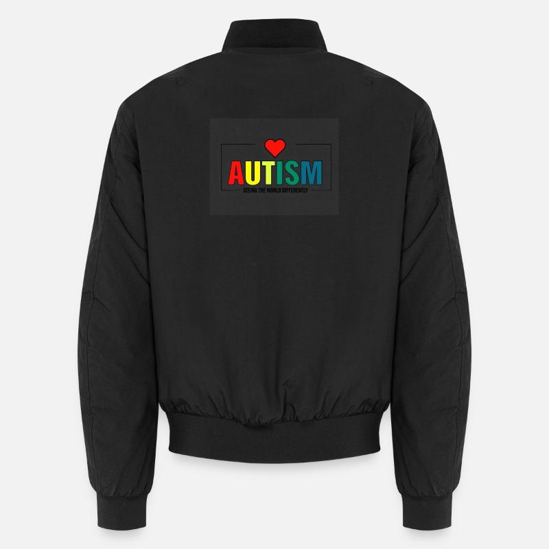Regenbogen-Autismus mit Herz Unisex Bomberjacke