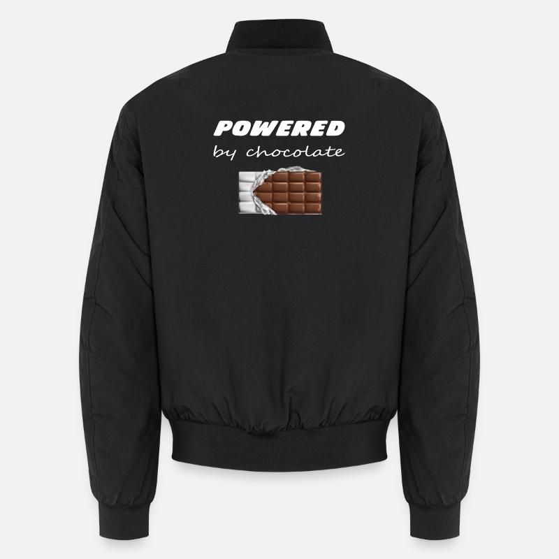 Powered by Chocolate Chocolate Bar Design Unisex Bomber Jacket