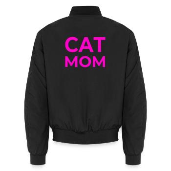 feline - Unisex Bomber Jacket - black - Back - AI Model Male 185 light (185cm)