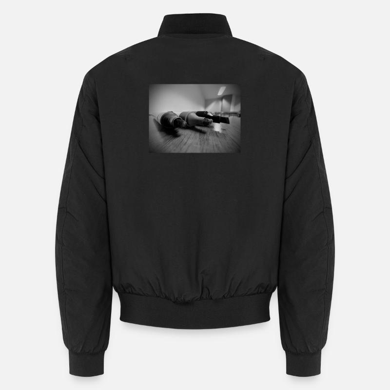Schwarz-Weiß-Pinsel - Unisex Bomberjacke - Schwarz