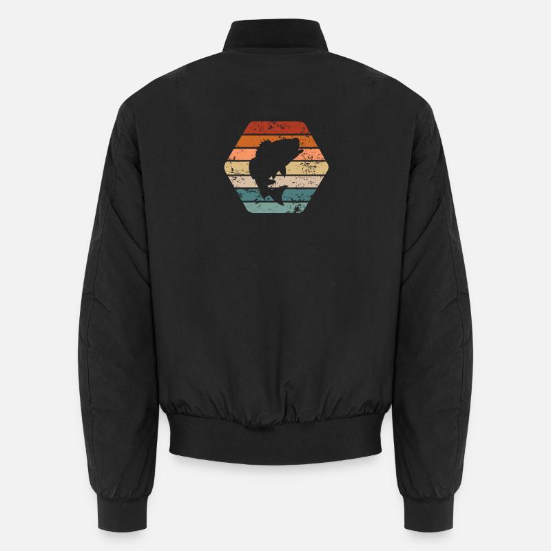 Fish Retro Silhouette - Angler Unisex Bomber Jacket