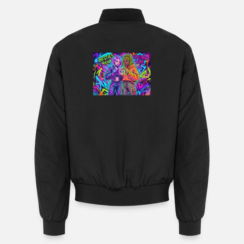 Beste Freundinnen  Neon Graffiti Duo Unisex Bomberjacke