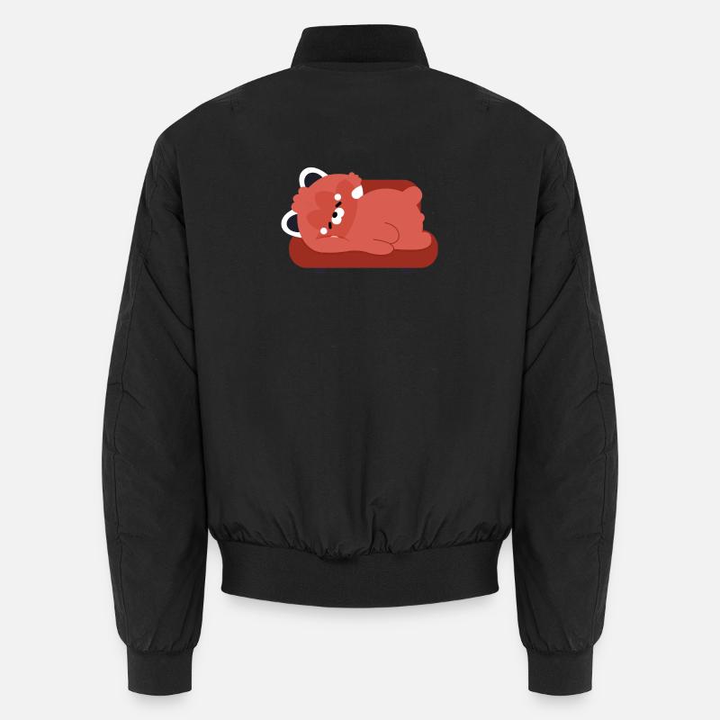 Cozy Red Panda on Couch Unisex Bomber Jacket